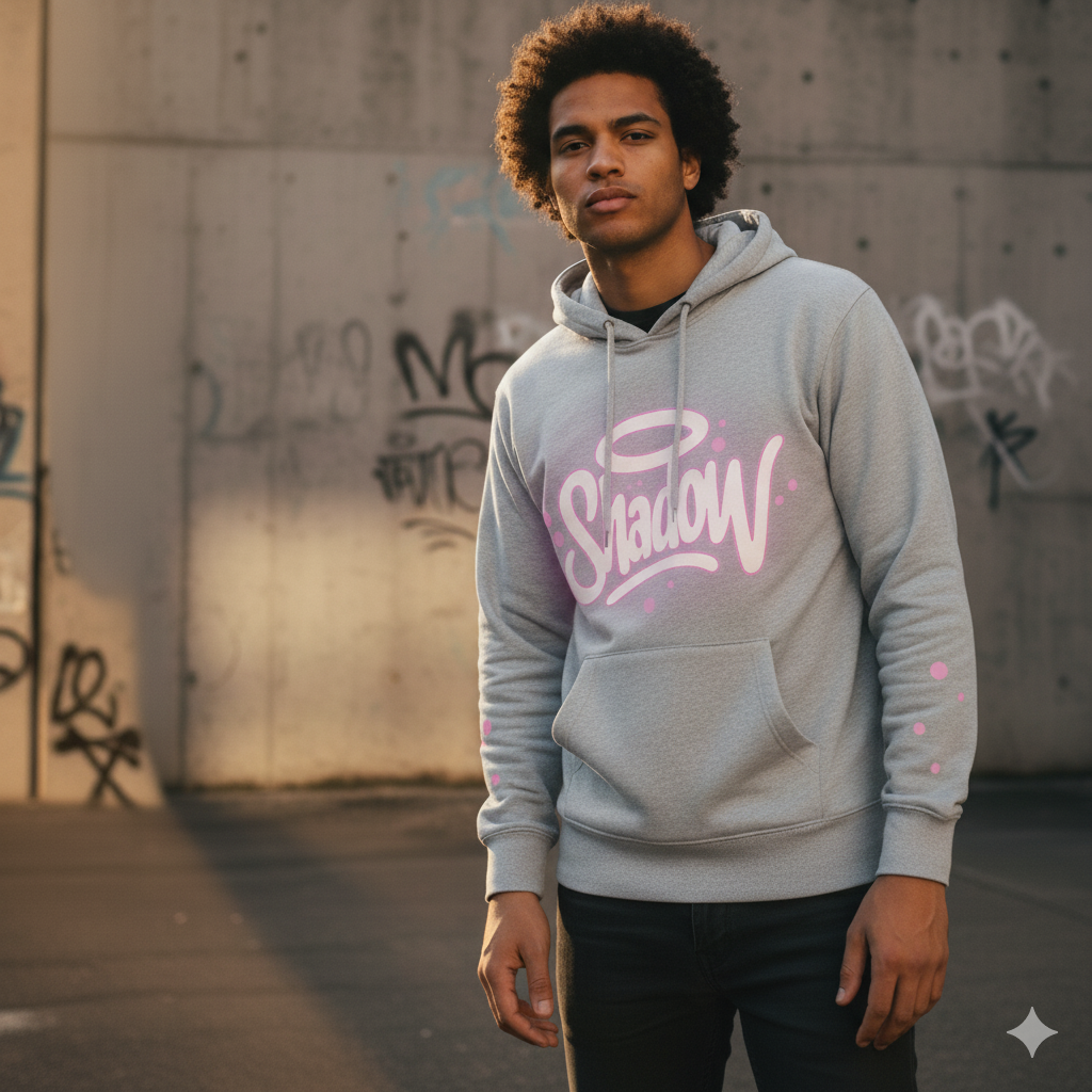 Streetwear Hoodie Bomull | Grå | Lös Passform Herr