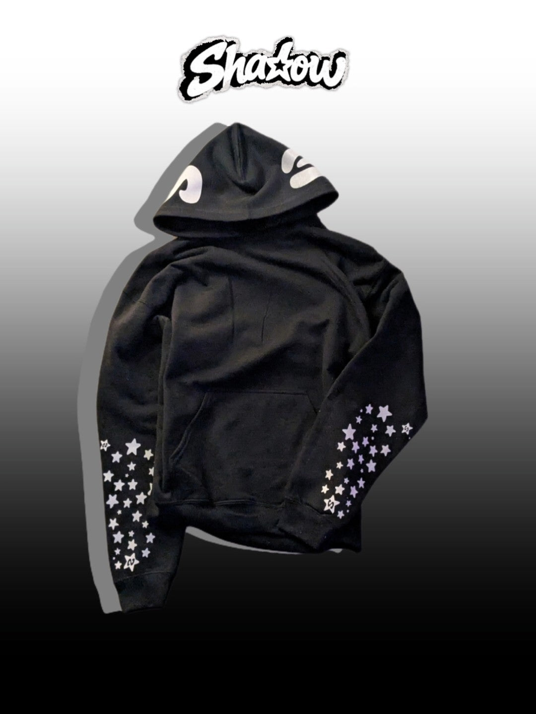 NEW!! black and White shadow hoodie