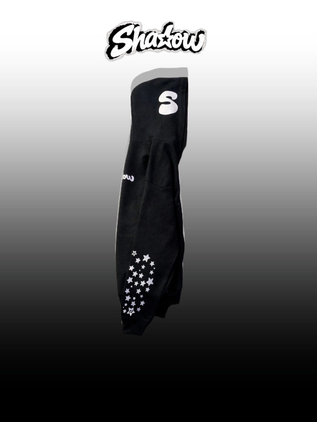 NEW!! black and White shadow hoodie