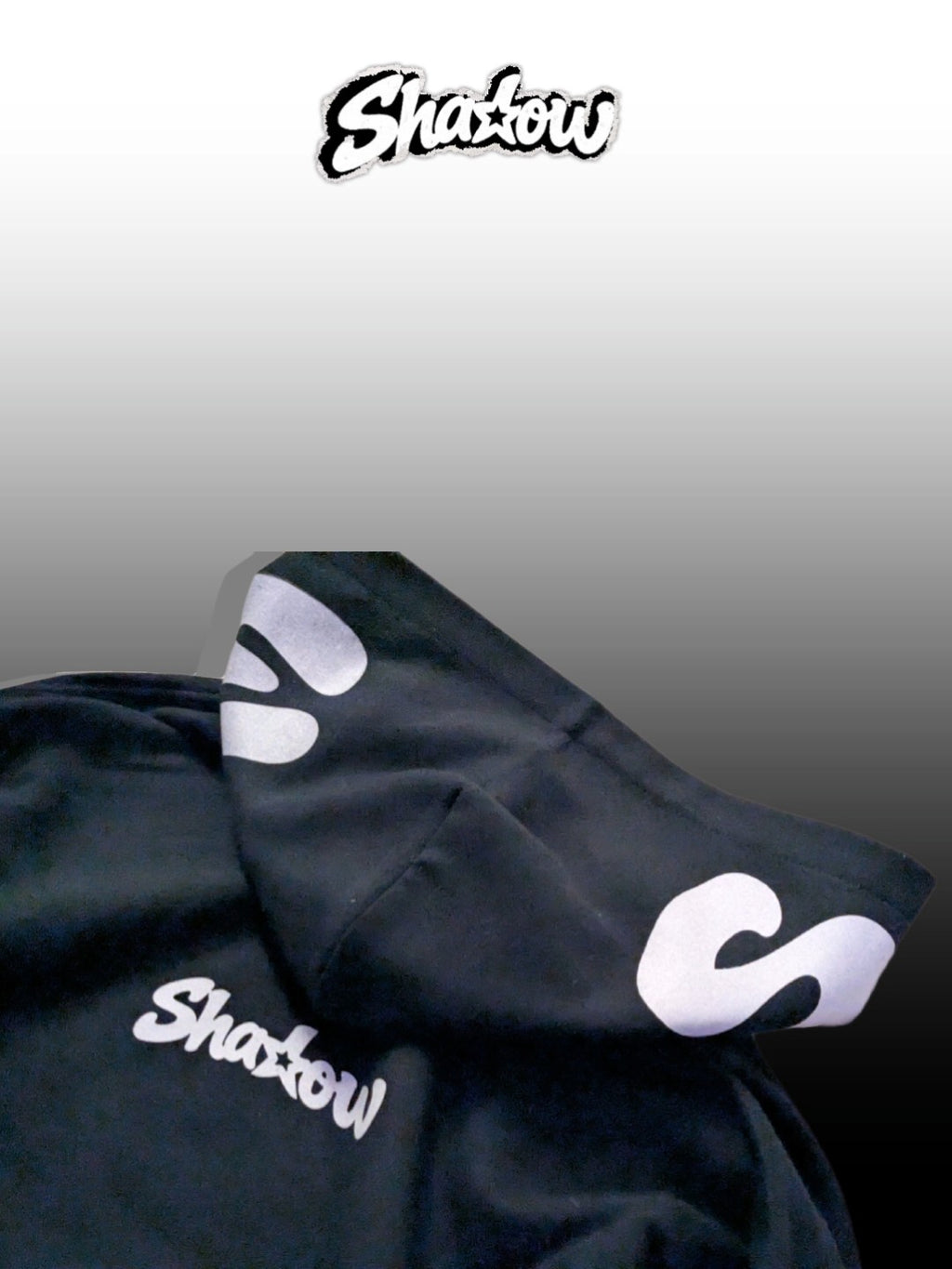 NEW!! black and White shadow hoodie