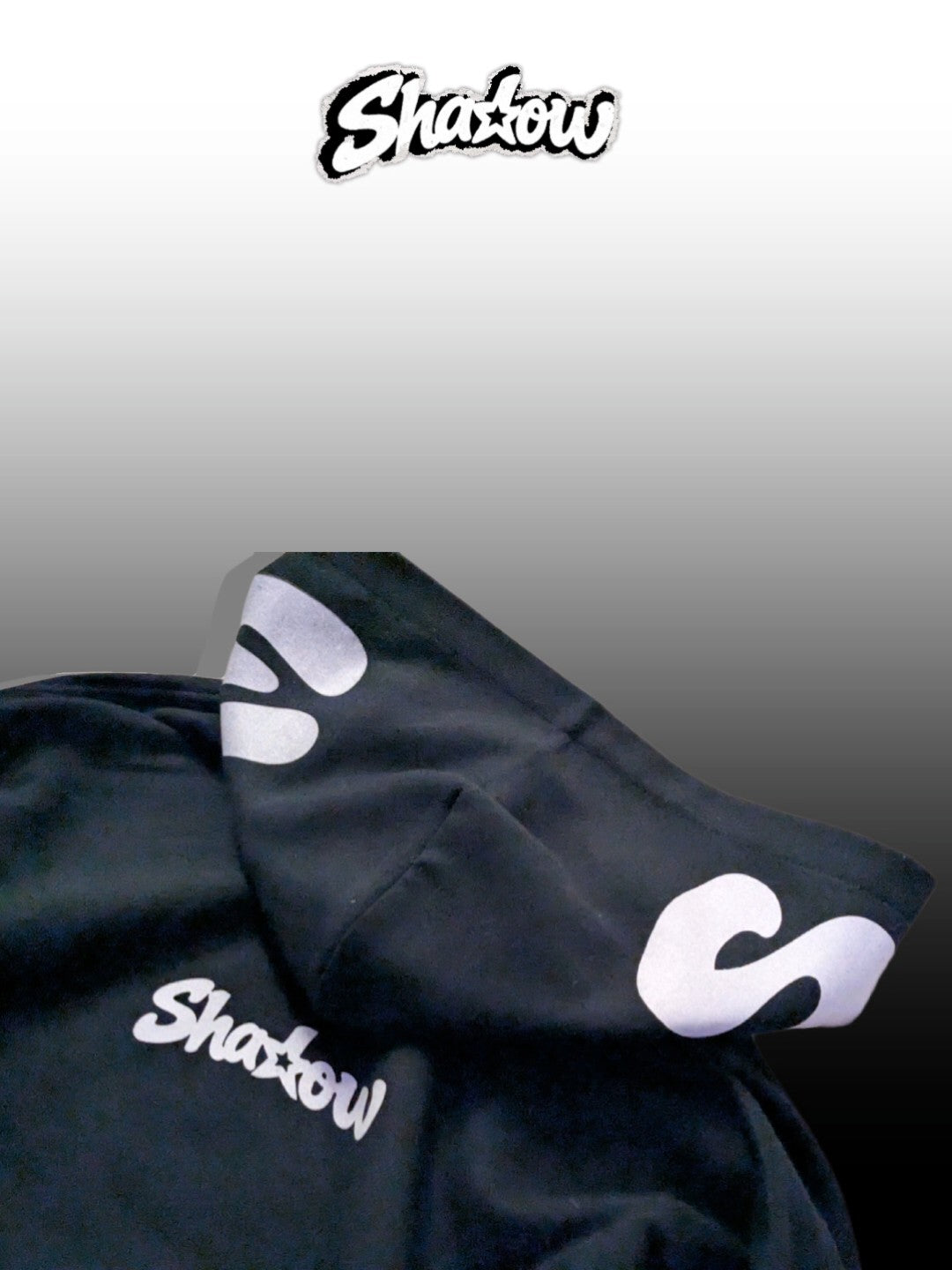 NEW!! black and White shadow hoodie